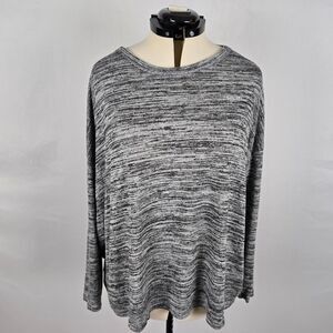 Old Navy Sweatshirt Women's XXL Black Gray Stone Wash Long Sleeve Round Neck